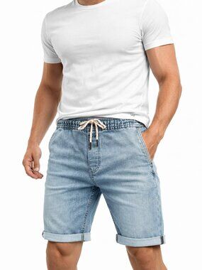 Projek Raw Men's Drawstring Blue Wash Denim Shorts - Size XL - NWT